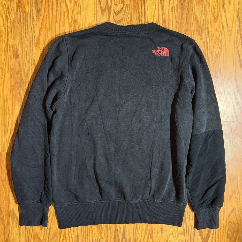 The North Face Mens Black Crewneck Sweatshirt Graphic Logo Sz Small Streetwear